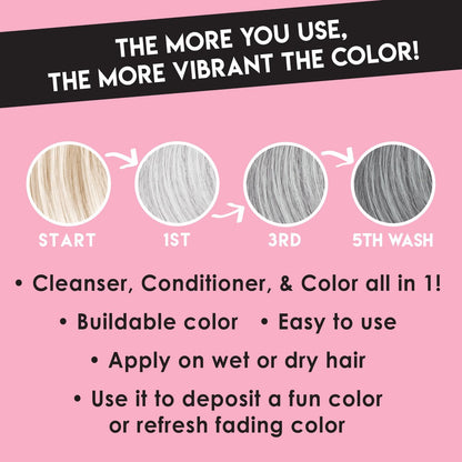 Color Lux Color Cleansing Conditioner - Silver - 3-in-1 Color Depositing Formula - Vegan, Sulfate-Free, Paraben-Free - 8.25 oz Avelisse