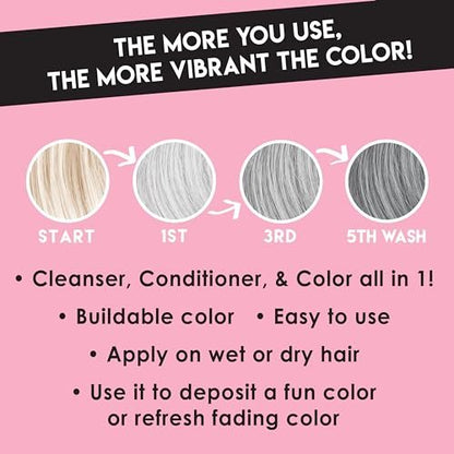 Color Lux Color Cleansing Conditioner - Silver - 3-in-1 Color Depositing Formula - Vegan, Sulfate-Free, Paraben-Free - 8.25 oz Avelisse