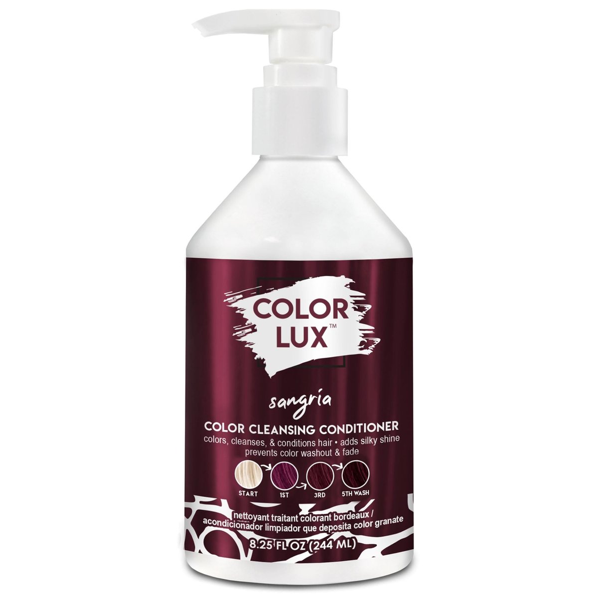 Color Lux Color Cleansing Conditioner, Sangria - 3-in-1 Buildable Color Depositing Formula, Vegan, Sulfate-Free, Paraben-Free, 8.25 oz Avelisse
