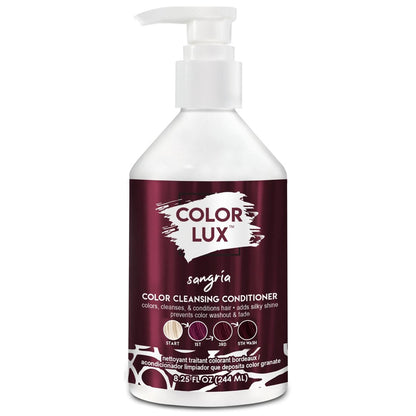 Color Lux Color Cleansing Conditioner, Sangria - 3-in-1 Buildable Color Depositing Formula, Vegan, Sulfate-Free, Paraben-Free, 8.25 oz Avelisse