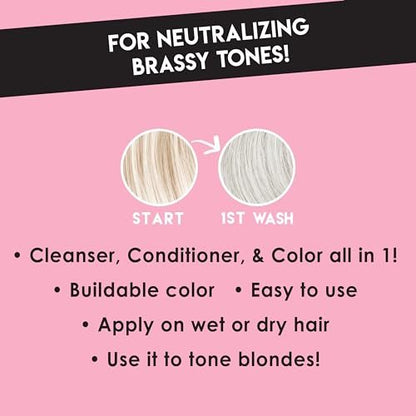 Color Lux Color Cleansing Conditioner - Platinum - 3-in-1 Color Depositing Formula - Sulfate-Free & Paraben-Free - 8.25 oz Avelisse