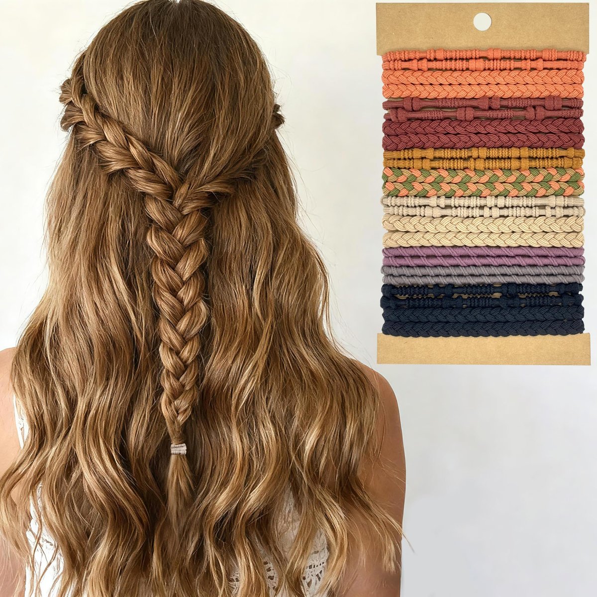 GEMGIMY 24-Pack Hair Ties for Thick & Thin Hair – Elastic Hair Bands for Women, Sleep, Sports, Ponytail Holder No Damage – Boho Bracelets Hair Accessories Avelisse