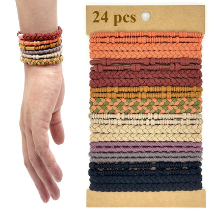 GEMGIMY 24-Pack Hair Ties for Thick & Thin Hair – Elastic Hair Bands for Women, Sleep, Sports, Ponytail Holder No Damage – Boho Bracelets Hair Accessories Avelisse