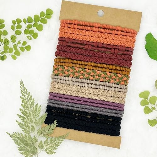 GEMGIMY 24-Pack Hair Ties for Thick & Thin Hair – Elastic Hair Bands for Women, Sleep, Sports, Ponytail Holder No Damage – Boho Bracelets Hair Accessories Avelisse