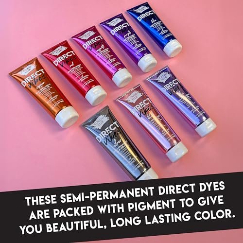 Color Lux Direct Vibes Semi-Permanent Hair Color - Magenta, 8 fl oz - Vibrant, Long-Lasting, Ammonia-Free & Vegan Avelisse