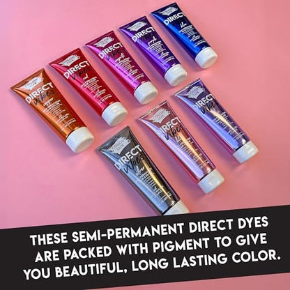 Color Lux Direct Vibes Semi-Permanent Hair Color - Magenta, 8 fl oz - Vibrant, Long-Lasting, Ammonia-Free & Vegan Avelisse