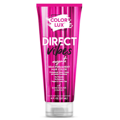 Color Lux Direct Vibes Semi-Permanent Hair Color - Magenta, 8 fl oz - Vibrant, Long-Lasting, Ammonia-Free & Vegan Avelisse
