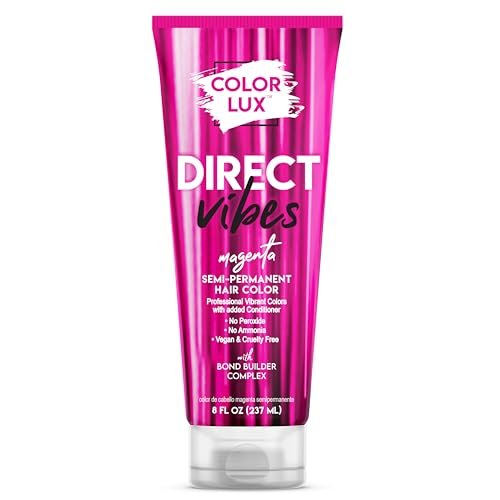 Color Lux Direct Vibes Semi-Permanent Hair Color - Magenta, 8 fl oz - Vibrant, Long-Lasting, Ammonia-Free & Vegan Avelisse