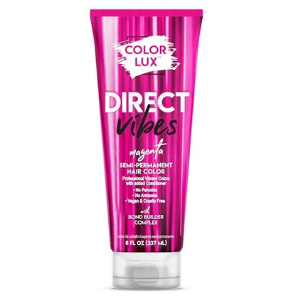 Color Lux Direct Vibes Semi-Permanent Hair Color - Magenta, 8 fl oz - Vibrant, Long-Lasting, Ammonia-Free & Vegan Avelisse
