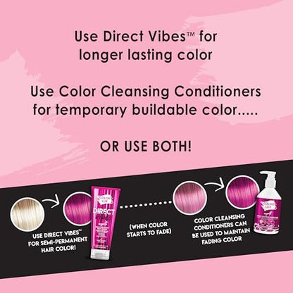 Color Lux Direct Vibes Semi-Permanent Hair Color - Magenta, 8 fl oz - Vibrant, Long-Lasting, Ammonia-Free & Vegan Avelisse