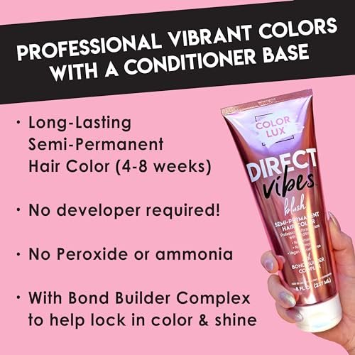 Color Lux Direct Vibes Semi-Permanent Hair Color - Magenta, 8 fl oz - Vibrant, Long-Lasting, Ammonia-Free & Vegan Avelisse