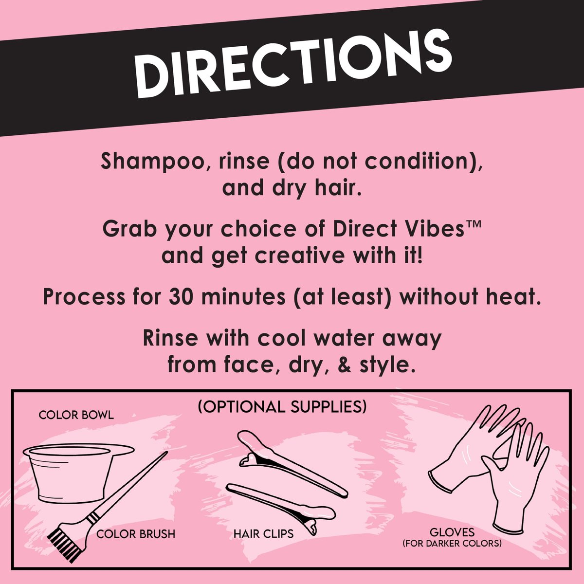 Color Lux Direct Vibes Semi-Permanent Hair Color - Magenta, 8 fl oz - Vibrant, Long-Lasting, Ammonia-Free & Vegan Avelisse