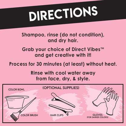 Color Lux Direct Vibes Semi-Permanent Hair Color - Magenta, 8 fl oz - Vibrant, Long-Lasting, Ammonia-Free & Vegan Avelisse