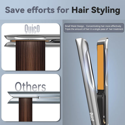 Quico Hair Straightener - Professional Flat Iron with 11 Temperature Settings, 3D Ceramic Floating Plates, 12s Fast Heating & Auto Shut-Off Avelisse