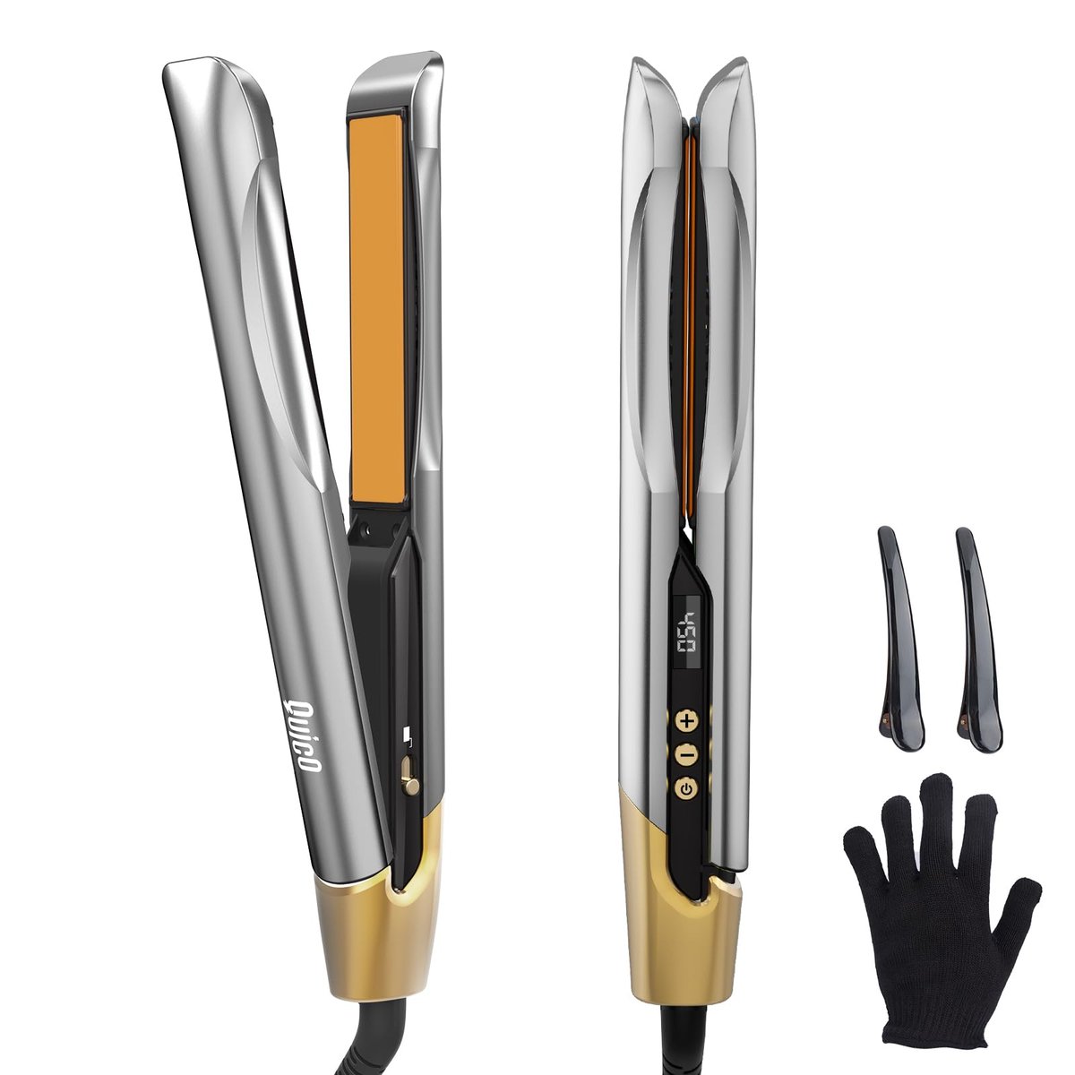 Quico Hair Straightener - Professional Flat Iron with 11 Temperature Settings, 3D Ceramic Floating Plates, 12s Fast Heating & Auto Shut-Off Avelisse