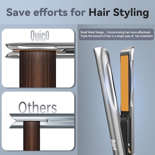 Quico Hair Straightener - Professional Flat Iron with 11 Temperature Settings, 3D Ceramic Floating Plates, 12s Fast Heating & Auto Shut-Off Avelisse