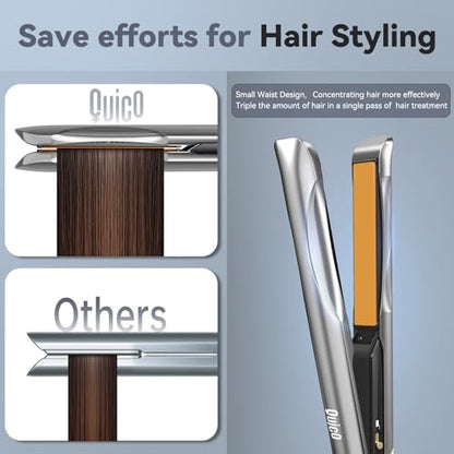 Quico Hair Straightener - Professional Flat Iron with 11 Temperature Settings, 3D Ceramic Floating Plates, 12s Fast Heating & Auto Shut-Off Avelisse