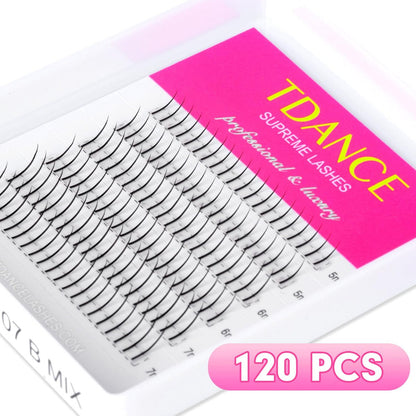 TDANCE Bottom Lash Extensions 120 Pcs - 0.07mm Thick B Curl 5-7mm Mixed Lower Lashes for Natural Eye Enhancement