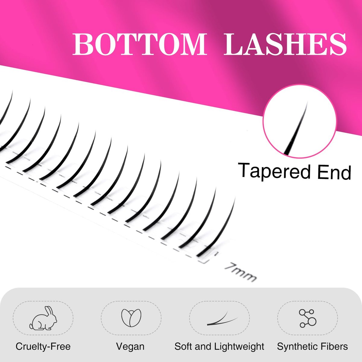 TDANCE Bottom Lash Extensions 120 Pcs - 0.07mm Thick B Curl 5-7mm Mixed Lower Lashes for Natural Eye Enhancement - görsel 5
