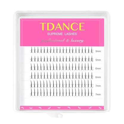 TDANCE Bottom Lash Extensions 120 Pcs - 0.07mm Thick B Curl 5-7mm Mixed Lower Lashes for Natural Eye Enhancement