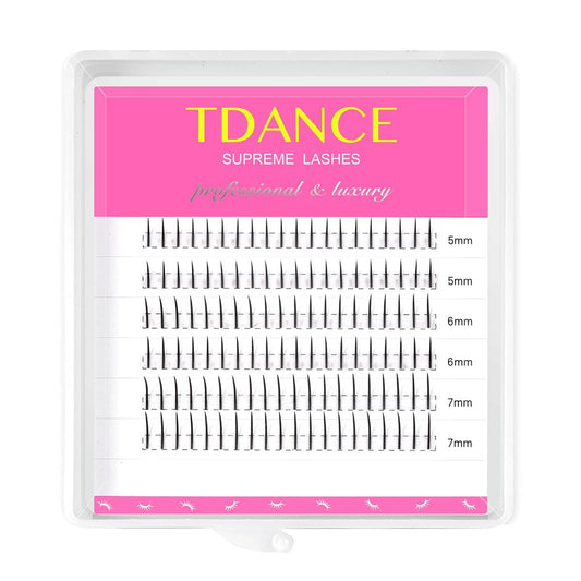 TDANCE Bottom Lash Extensions 120 Pcs - 0.07mm Thick B Curl 5-7mm Mixed Lower Lashes for Natural Eye Enhancement