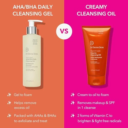 Dr Dennis Gross Vitamin C Lactic Creamy Cleansing Oil - Makeup & SPF Remover, 6 Fl Oz Avelisse