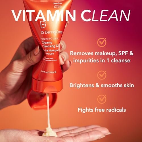 Dr Dennis Gross Vitamin C Lactic Creamy Cleansing Oil - Makeup & SPF Remover, 6 Fl Oz Avelisse