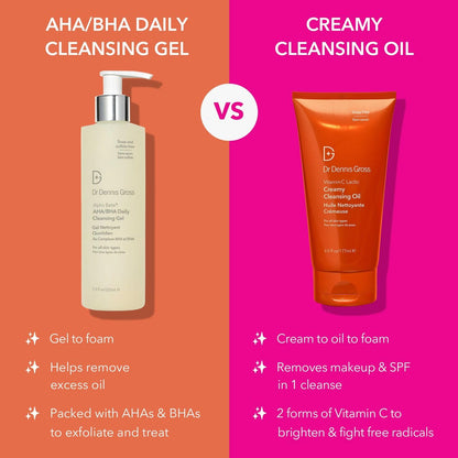 Dr Dennis Gross Vitamin C Lactic Creamy Cleansing Oil - Makeup & SPF Remover, 6 Fl Oz Avelisse