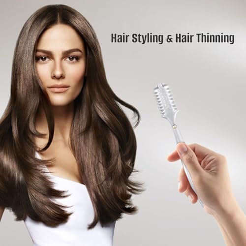 FEISIER Aluminum Double-Edge Hair Thinning Razor Comb with 10 Blades – Professional Hair Texturizing Cutting Razor for Thin & Thick Hair - görsel 4