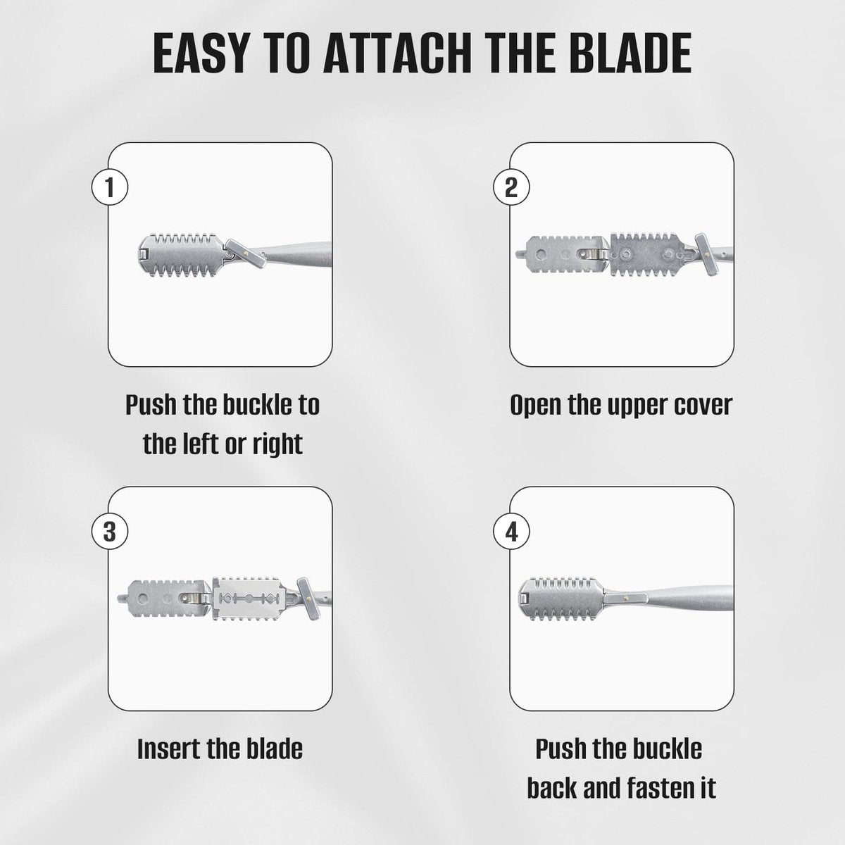 FEISIER Aluminum Double-Edge Hair Thinning Razor Comb with 10 Blades – Professional Hair Texturizing Cutting Razor for Thin & Thick Hair - görsel 7