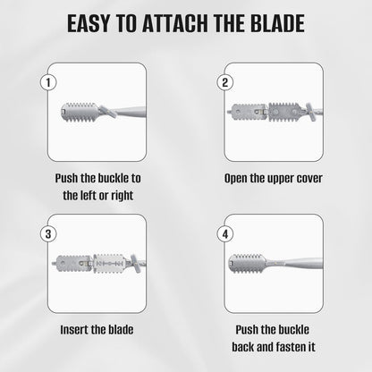 FEISIER Aluminum Double-Edge Hair Thinning Razor Comb with 10 Blades – Professional Hair Texturizing Cutting Razor for Thin & Thick Hair