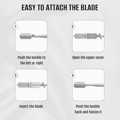 FEISIER Aluminum Double-Edge Hair Thinning Razor Comb with 10 Blades – Professional Hair Texturizing Cutting Razor for Thin & Thick Hair - görsel 8