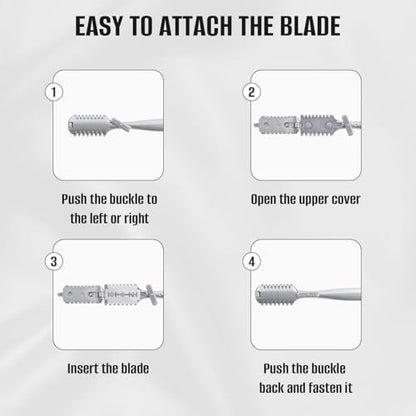 FEISIER Aluminum Double-Edge Hair Thinning Razor Comb with 10 Blades – Professional Hair Texturizing Cutting Razor for Thin & Thick Hair
