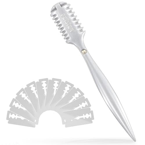 FEISIER Aluminum Double-Edge Hair Thinning Razor Comb with 10 Blades – Professional Hair Texturizing Cutting Razor for Thin & Thick Hair - görsel 2