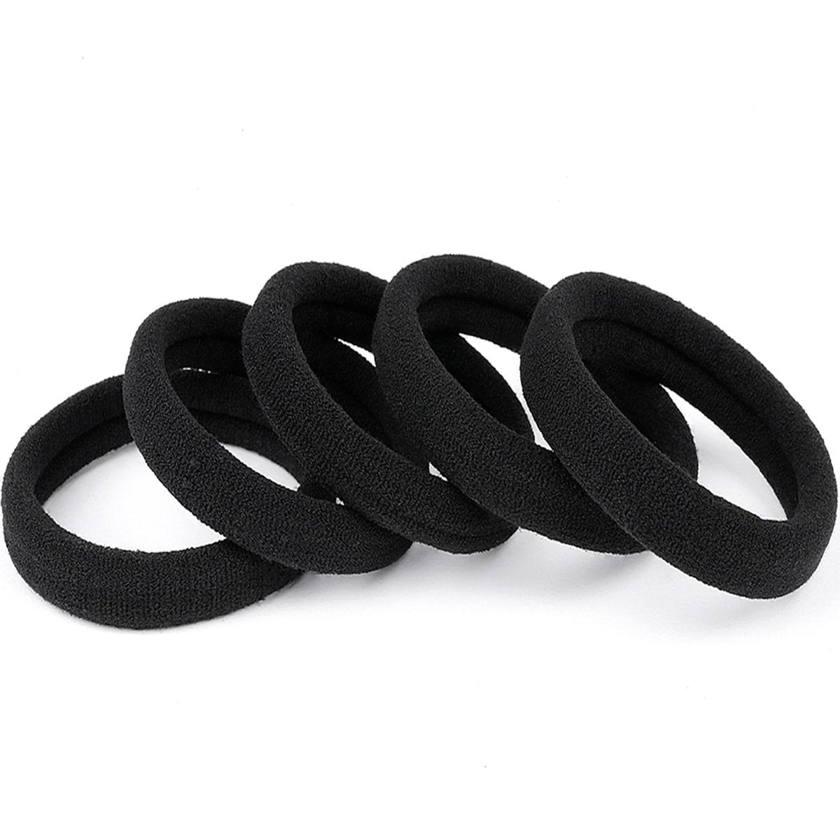 Ayogost Black Hair Ties No Damage No Pull 100PCS Extra Thick Elastics Hair Bands Large Ponytail Holders for Women Girls Thick Heavy Curly Hair - görsel 1