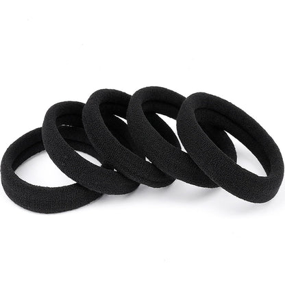 Ayogost Black Hair Ties No Damage No Pull 100PCS Extra Thick Elastics Hair Bands Large Ponytail Holders for Women Girls Thick Heavy Curly Hair