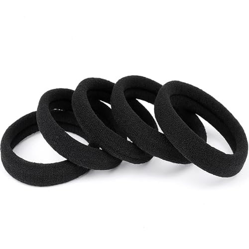 Ayogost Black Hair Ties No Damage No Pull 100PCS Extra Thick Elastics Hair Bands Large Ponytail Holders for Women Girls Thick Heavy Curly Hair - görsel 2