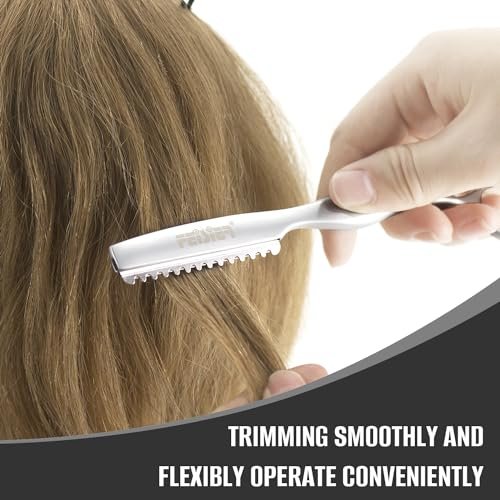 FEISIER Stainless Steel Hair Thinning Styling Razors for Cutting Hair, Texturizing Cutting Razor for Salon and Home, 10 PCS Sharp Blades Included - görsel 10