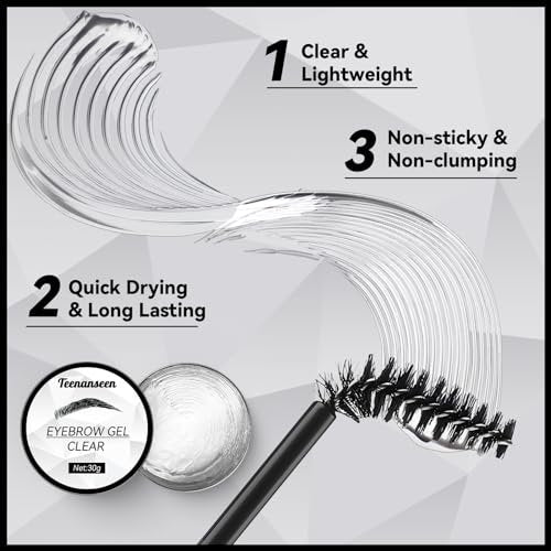 Teenanseen Clear Eyebrow Gel - Long-Lasting Waterproof Brow Wax for Styling & Sculpting, 3D Brow Freeze, 1 Pack - görsel 4