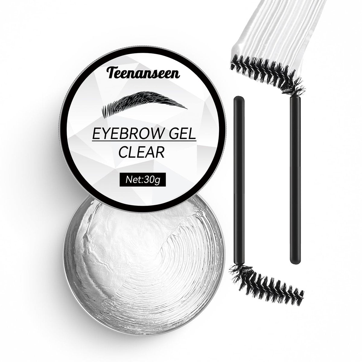 Teenanseen Clear Eyebrow Gel - Long-Lasting Waterproof Brow Wax for Styling & Sculpting, 3D Brow Freeze, 1 Pack - görsel 1