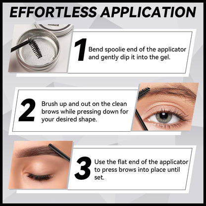 Teenanseen Clear Eyebrow Gel - Long-Lasting Waterproof Brow Wax for Styling & Sculpting, 3D Brow Freeze, 1 Pack