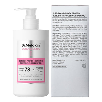Dr.Melaxin Bondex Protein Bonding Remodeling Shampoo with Argan Oil | Strengthening Keratin & Peptides Bonder | Repair Hair | 13.52 fl.oz. Avelisse