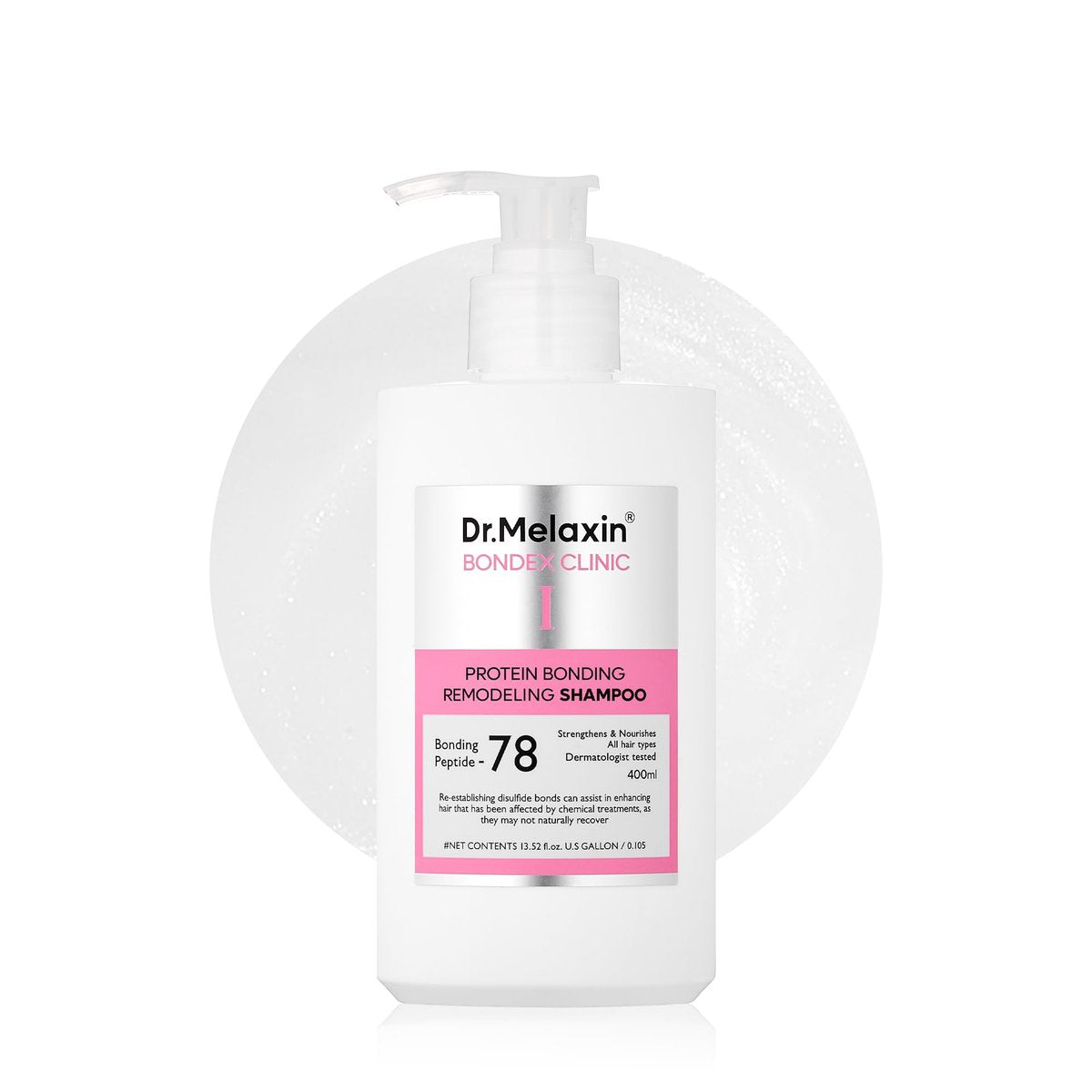 Dr.Melaxin Bondex Protein Bonding Remodeling Shampoo with Argan Oil | Strengthening Keratin & Peptides Bonder | Repair Hair | 13.52 fl.oz. Avelisse