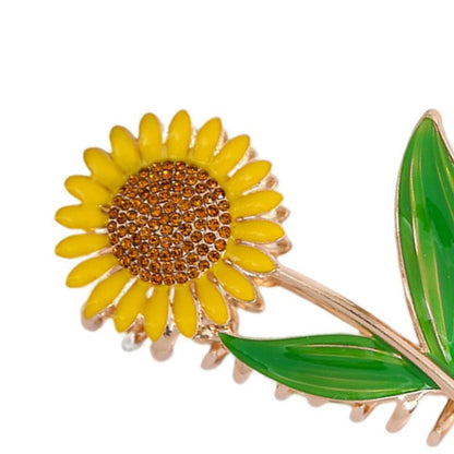 Golden Women's Sunflower Hair Clips – Fashion Flower Shaped Claw Clips, Elegant Non-Slip Large Hair Clamps for Thick Hair, Sunflower Style Hair Accessories (Yellow)