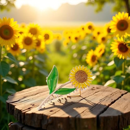Golden Women's Sunflower Hair Clips – Fashion Flower Shaped Claw Clips, Elegant Non-Slip Large Hair Clamps for Thick Hair, Sunflower Style Hair Accessories (Yellow)