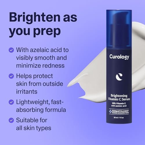 Curology Brightening Vitamin C Serum – Visibly Evens Skin Tone, Smooths Texture, Calms Redness, Milky Texture, 1 fl oz Avelisse