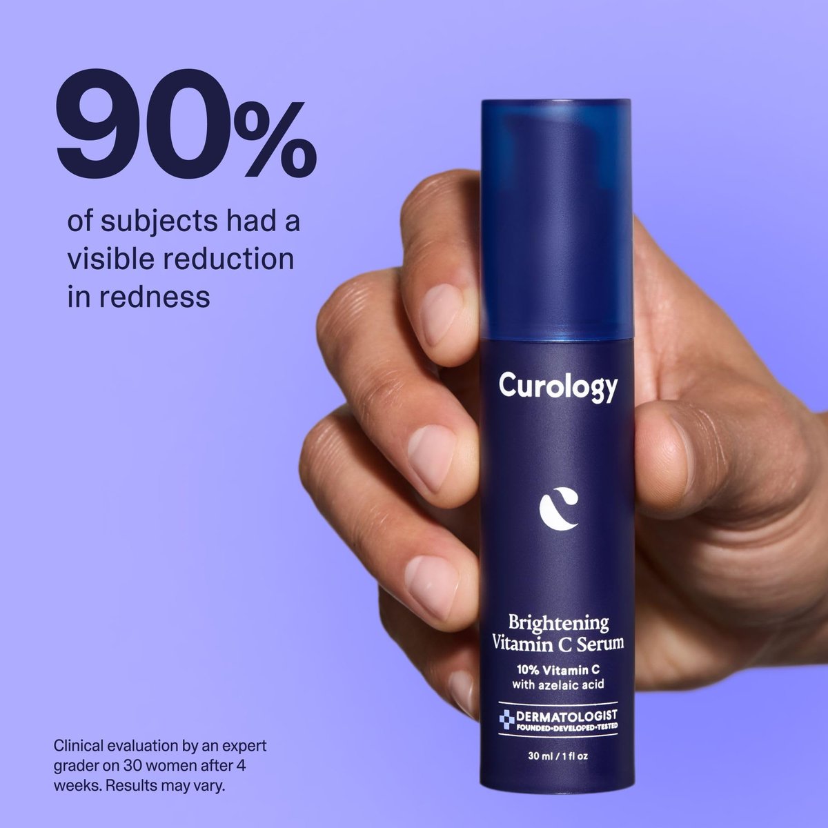 Curology Brightening Vitamin C Serum – Visibly Evens Skin Tone, Smooths Texture, Calms Redness, Milky Texture, 1 fl oz Avelisse
