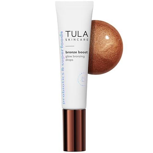 TULA Skin Care Bronze Boost Glow Bronzing Drops - Natural Glow, Even Skin Tone, Plump & Hydrate with Niacinamide, Hyaluronic Acid, Green Tea, 1 Fl Oz Avelisse