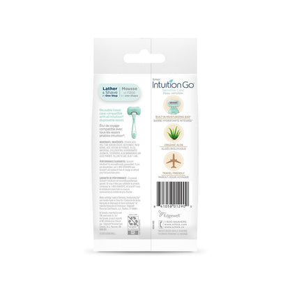 Schick Intuition Go Disposable Razor for Sensitive Skin, 1ct - Women's Travel Razor with Organic Aloe