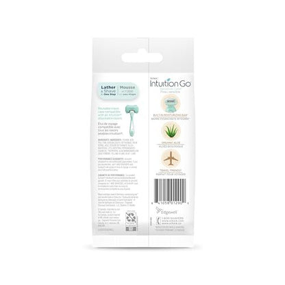 Schick Intuition Go Disposable Razor for Sensitive Skin, 1ct - Women's Travel Razor with Organic Aloe